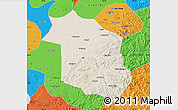 Shaded Relief Map of Haicheng, political outside