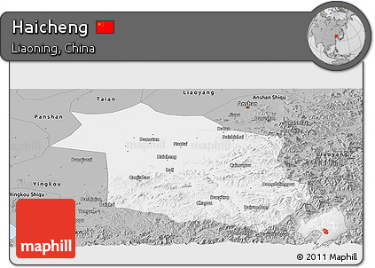 Gray Panoramic Map of Haicheng