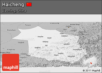 Gray Panoramic Map of Haicheng