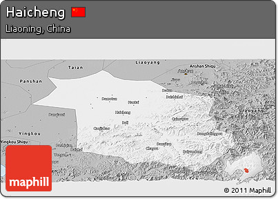 Gray Panoramic Map of Haicheng