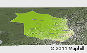 Physical Panoramic Map of Haicheng, darken, semi-desaturated