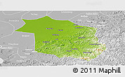 Physical Panoramic Map of Haicheng, lighten, desaturated