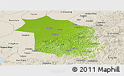 Physical Panoramic Map of Haicheng, shaded relief outside