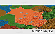 Political Panoramic Map of Haicheng, darken