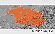 Political Panoramic Map of Haicheng, desaturated