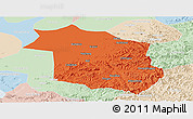 Political Panoramic Map of Haicheng, lighten