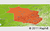 Political Panoramic Map of Haicheng, physical outside