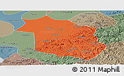 Political Panoramic Map of Haicheng, semi-desaturated