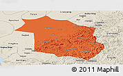 Political Panoramic Map of Haicheng, shaded relief outside