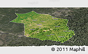 Satellite Panoramic Map of Haicheng, darken, semi-desaturated