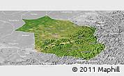 Satellite Panoramic Map of Haicheng, lighten, desaturated