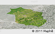 Satellite Panoramic Map of Haicheng, lighten, semi-desaturated