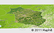 Satellite Panoramic Map of Haicheng, physical outside