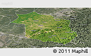 Satellite Panoramic Map of Haicheng, semi-desaturated