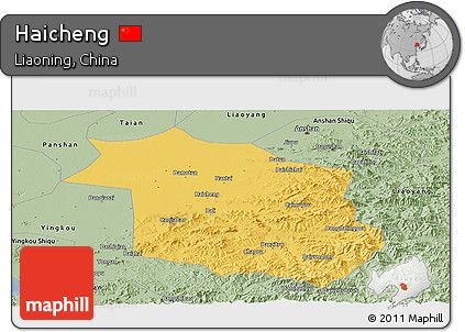 Savanna Style Panoramic Map of Haicheng