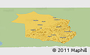 Savanna Style Panoramic Map of Haicheng, single color outside