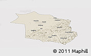 Shaded Relief Panoramic Map of Haicheng, cropped outside