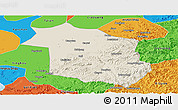 Shaded Relief Panoramic Map of Haicheng, political outside