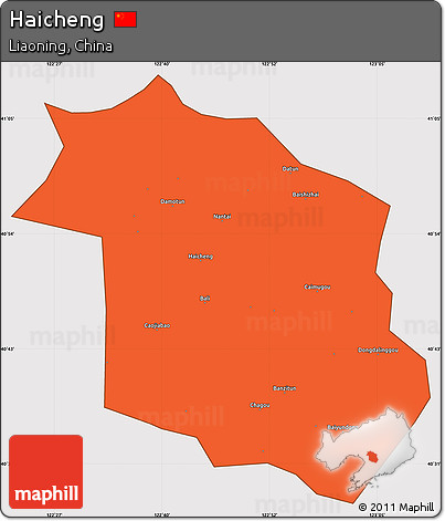 Political Simple Map of Haicheng, cropped outside