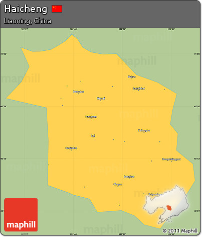 Savanna Style Simple Map of Haicheng, single color outside