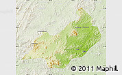 Physical Map of Jianchang, lighten