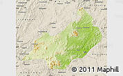 Physical Map of Jianchang, shaded relief outside