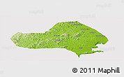 Physical Panoramic Map of Jinxi, cropped outside