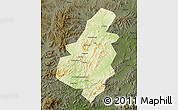 Physical Map of Lingyuan, darken