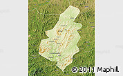Physical Map of Lingyuan, satellite outside