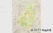 Physical Map of Lingyuan, shaded relief outside