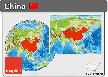 Physical Location Map of China