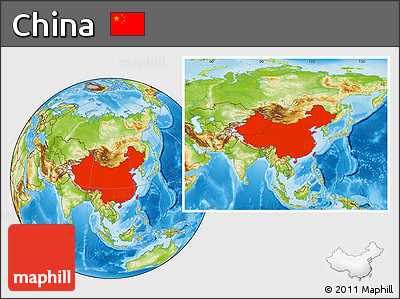 Physical Location Map of China