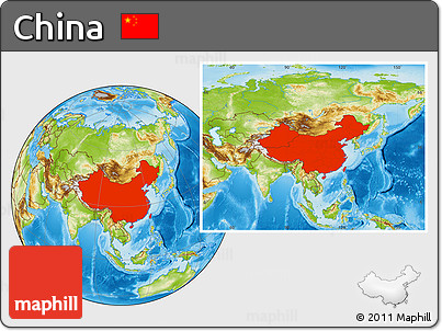 Physical Location Map of China