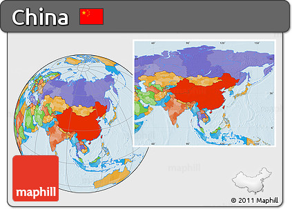 Political Location Map of China