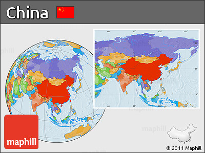 Political Location Map of China