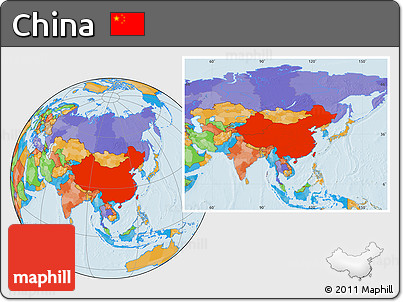 Political Location Map of China