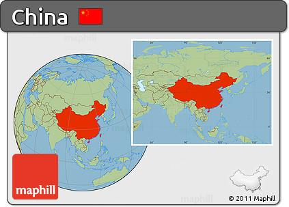 Savanna Style Location Map of China