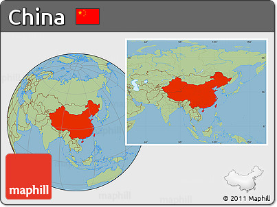 Savanna Style Location Map of China