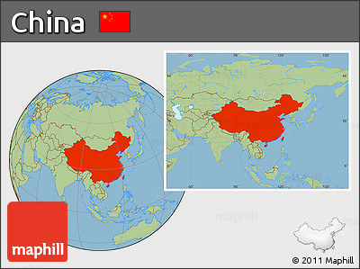 Savanna Style Location Map of China
