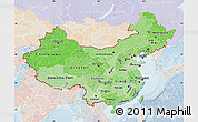 Political Shades Map of China, lighten