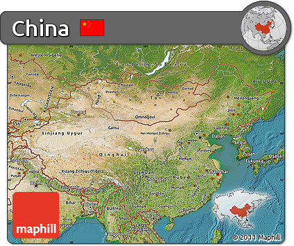 Satellite Map of China