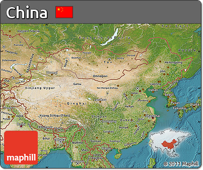 Satellite Map of China