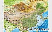 Satellite Map of China, physical outside