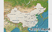 Shaded Relief Map of China, satellite outside