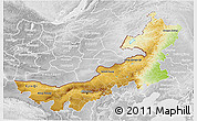 Physical 3D Map of Nei Mongol Zizhiqu, lighten, desaturated
