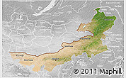 Satellite 3D Map of Nei Mongol Zizhiqu, lighten, desaturated