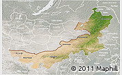 Satellite 3D Map of Nei Mongol Zizhiqu, lighten, semi-desaturated