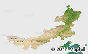 Satellite 3D Map of Nei Mongol Zizhiqu, single color outside
