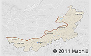Shaded Relief 3D Map of Nei Mongol Zizhiqu, lighten, desaturated
