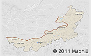 Shaded Relief 3D Map of Nei Mongol Zizhiqu, lighten, desaturated